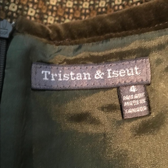 Vintage Tristan & Iseut pleated olive wool skirt - Picture 6 of 8